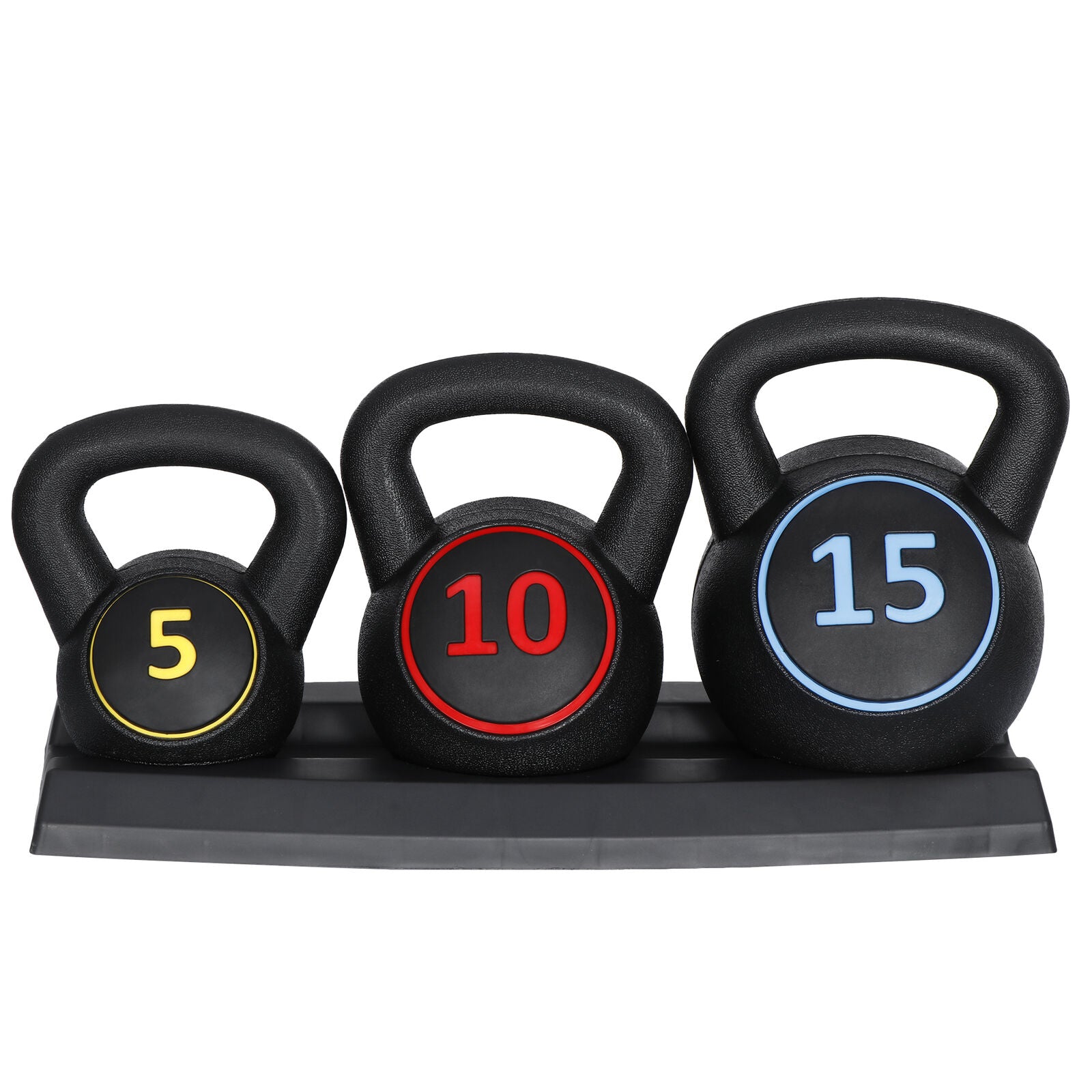 Transform Your Home Gym with Our Versatile 3-Piece Kettlebell Set – 5Lb, 10Lb, 15Lb with Convenient Storage Rack