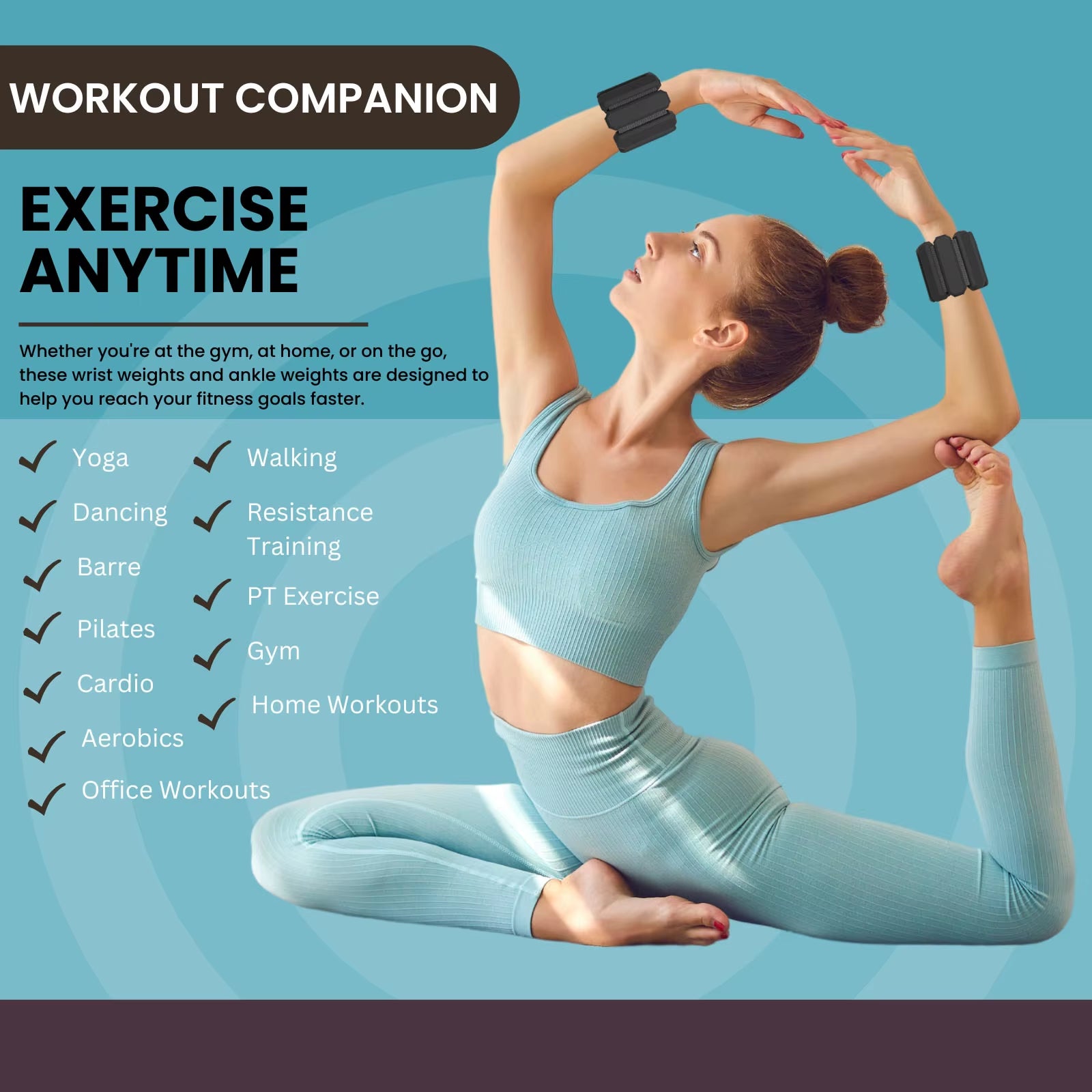 Elevate Your Workout with Adjustable 1Lb Wrist-Ankle Weights for Women & Men - Perfect for Strength Training!