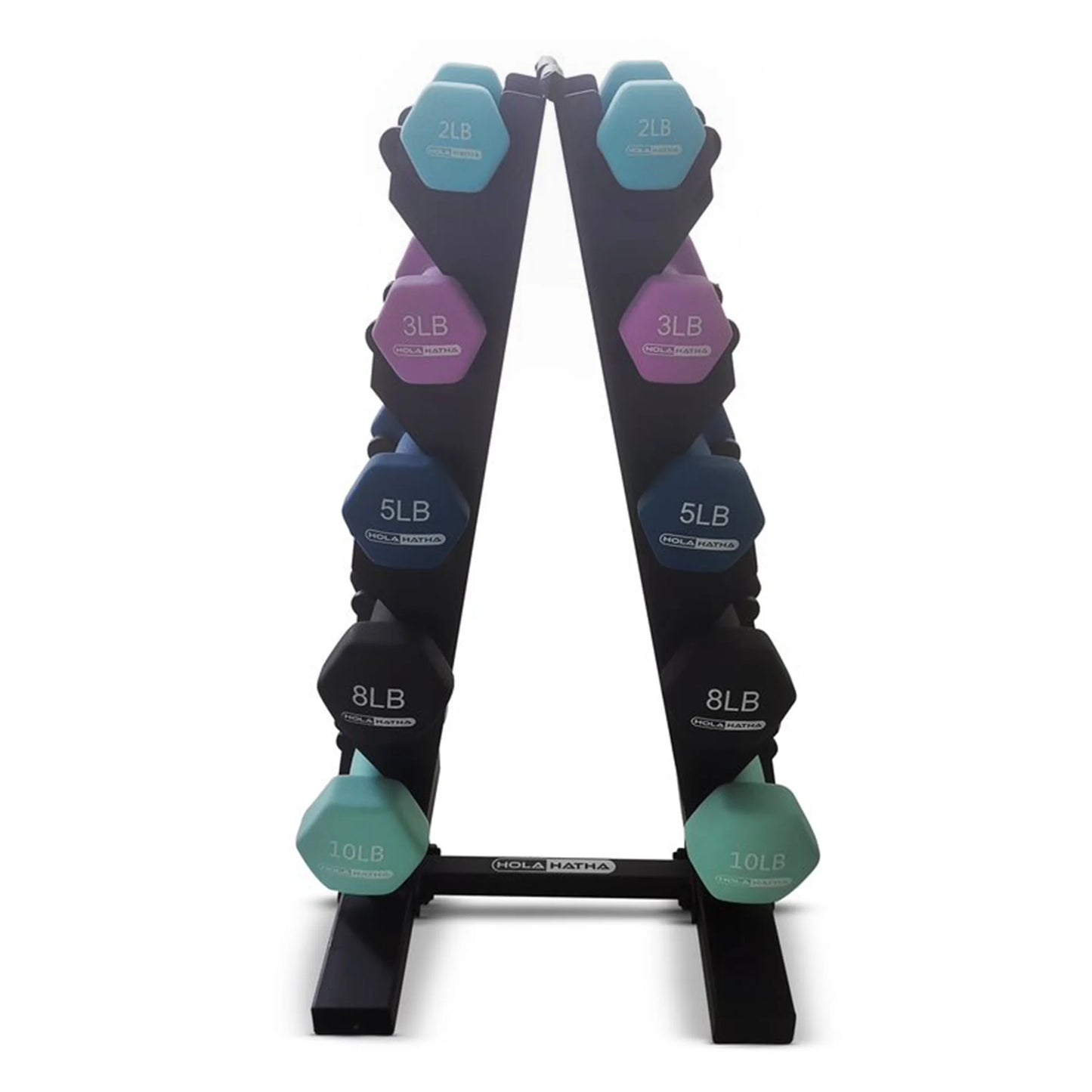 Elevate Your Workout with the HolaHatha Neoprene Dumbbell Weight Set - 2 to 10 Lbs with Rack!