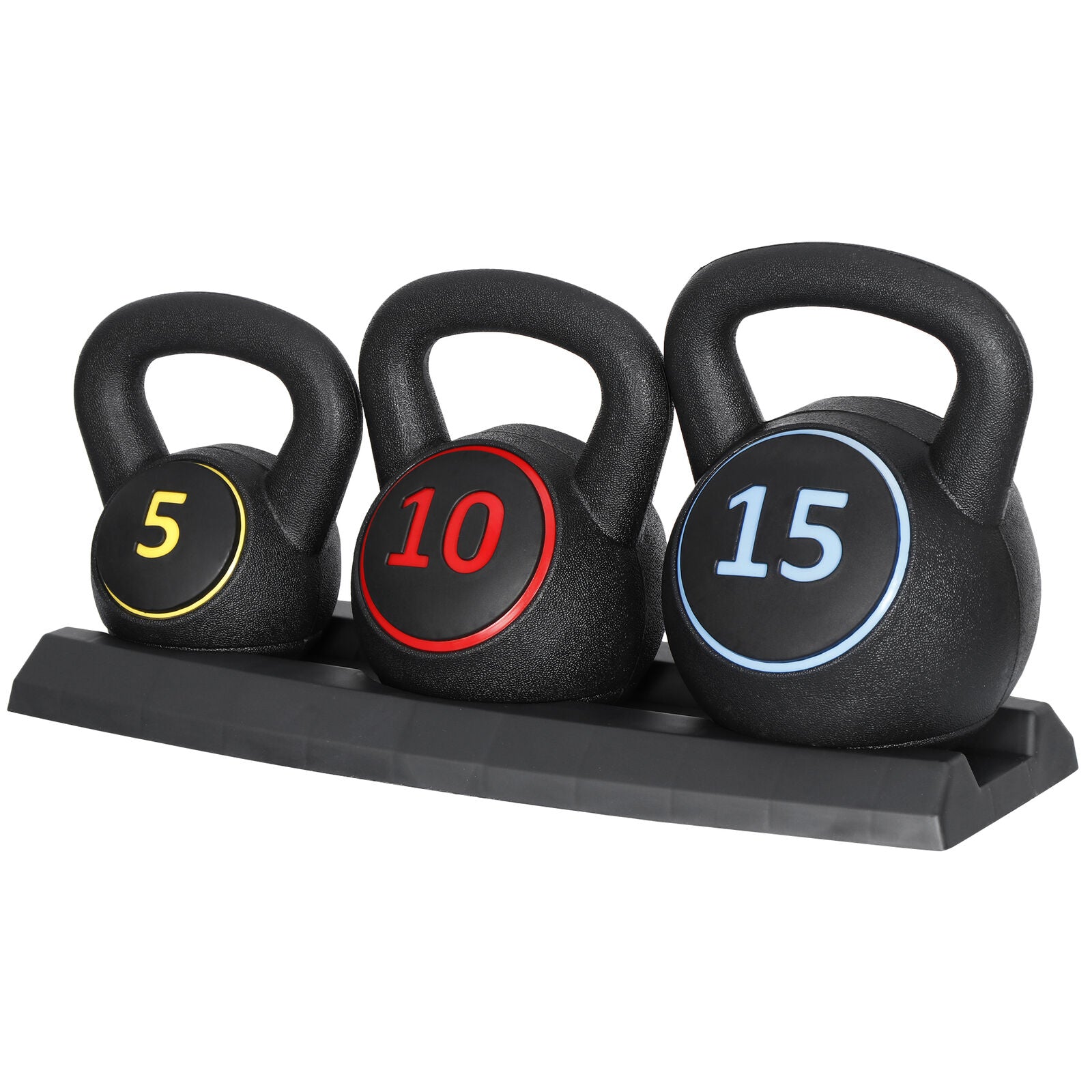 Transform Your Home Gym with Our Versatile 3-Piece Kettlebell Set – 5Lb, 10Lb, 15Lb with Convenient Storage Rack