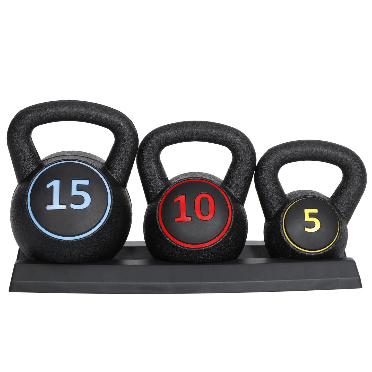 Transform Your Home Gym with Our Versatile 3-Piece Kettlebell Set – 5Lb, 10Lb, 15Lb with Convenient Storage Rack