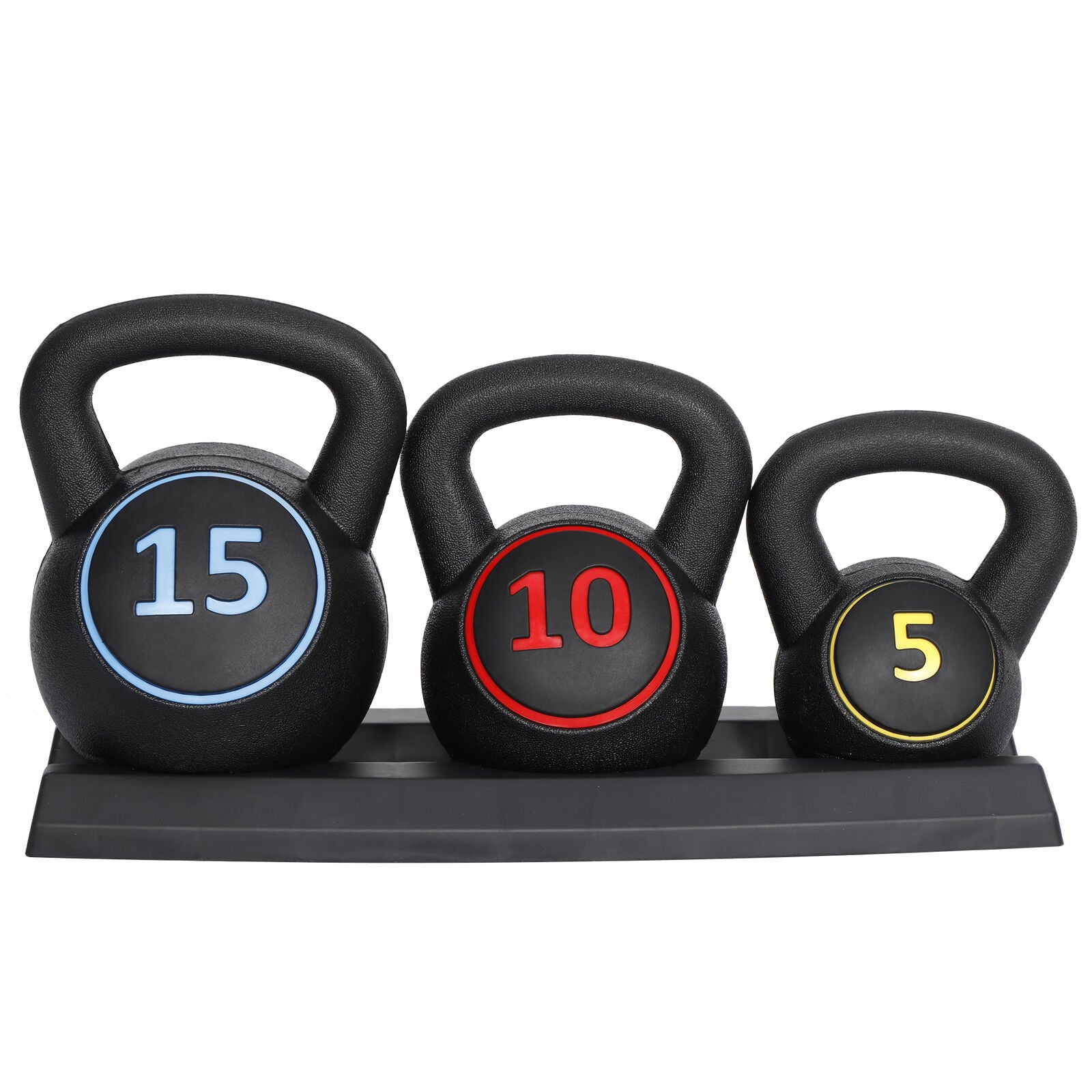 Transform Your Home Gym with Our Versatile 3-Piece Kettlebell Set – 5Lb, 10Lb, 15Lb with Convenient Storage Rack